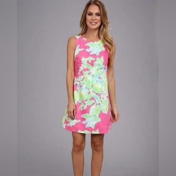 Lilly Pulitzer Dresses & Skirts - Lilly Pulitzer Delia Shift Dress Hotty Pink Lemonade  Size 00
